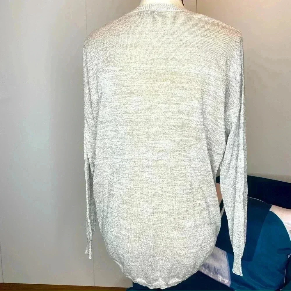 Joie Calee V-Neck Knit Sweater in Beige/Gold Size S